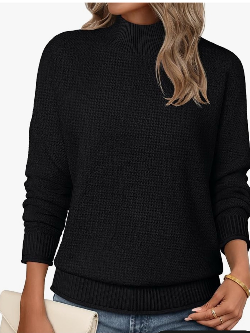 Women's Black Turtleneck Sweater - Timeless Knit